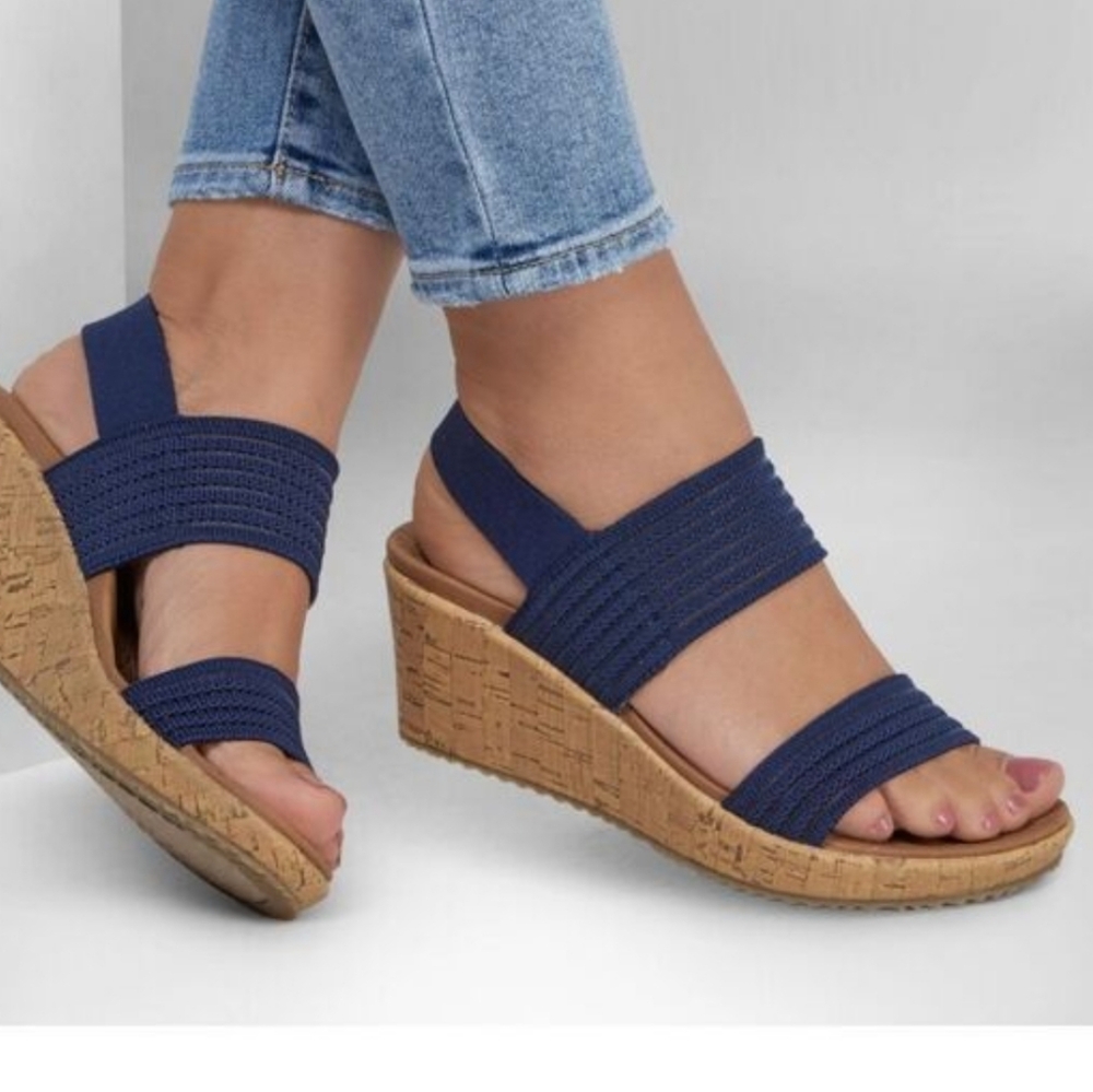 Women's Skechers Cali, Beverlee - Sheer Luck Sandal 119571-NVY Navy  Size 9.5